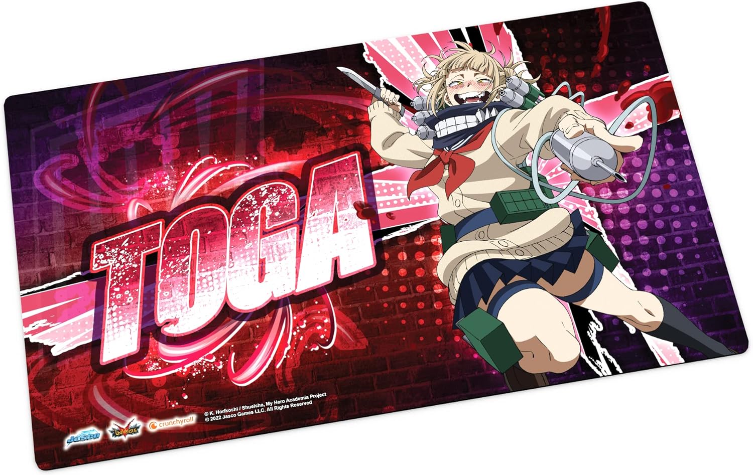 My Hero Academia Collectible Card Game Series 4 League of Villains Himiko Toga PLAYMAT | 24" by 14" Rubber Game Mat | Ages 14+ | 2 Players | Average Playtime 20-30 Minutes | Made by Jasco Games