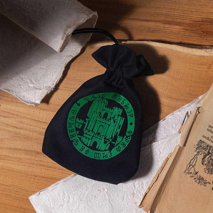 Witcher Dice Pouch Vesemir Head of Kaer,Black/Green