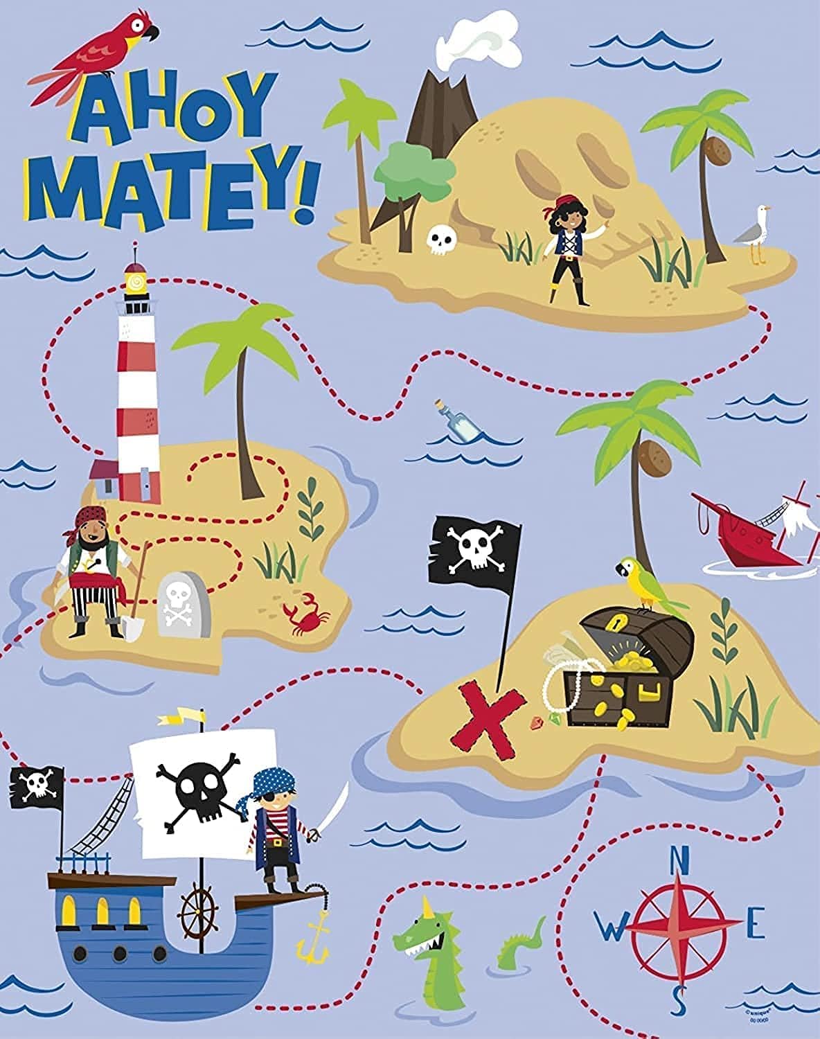 Unique Map Party Game | 1 Pc. Juego de fiesta de mapa pirata | 1 unidad, multicolor (78419