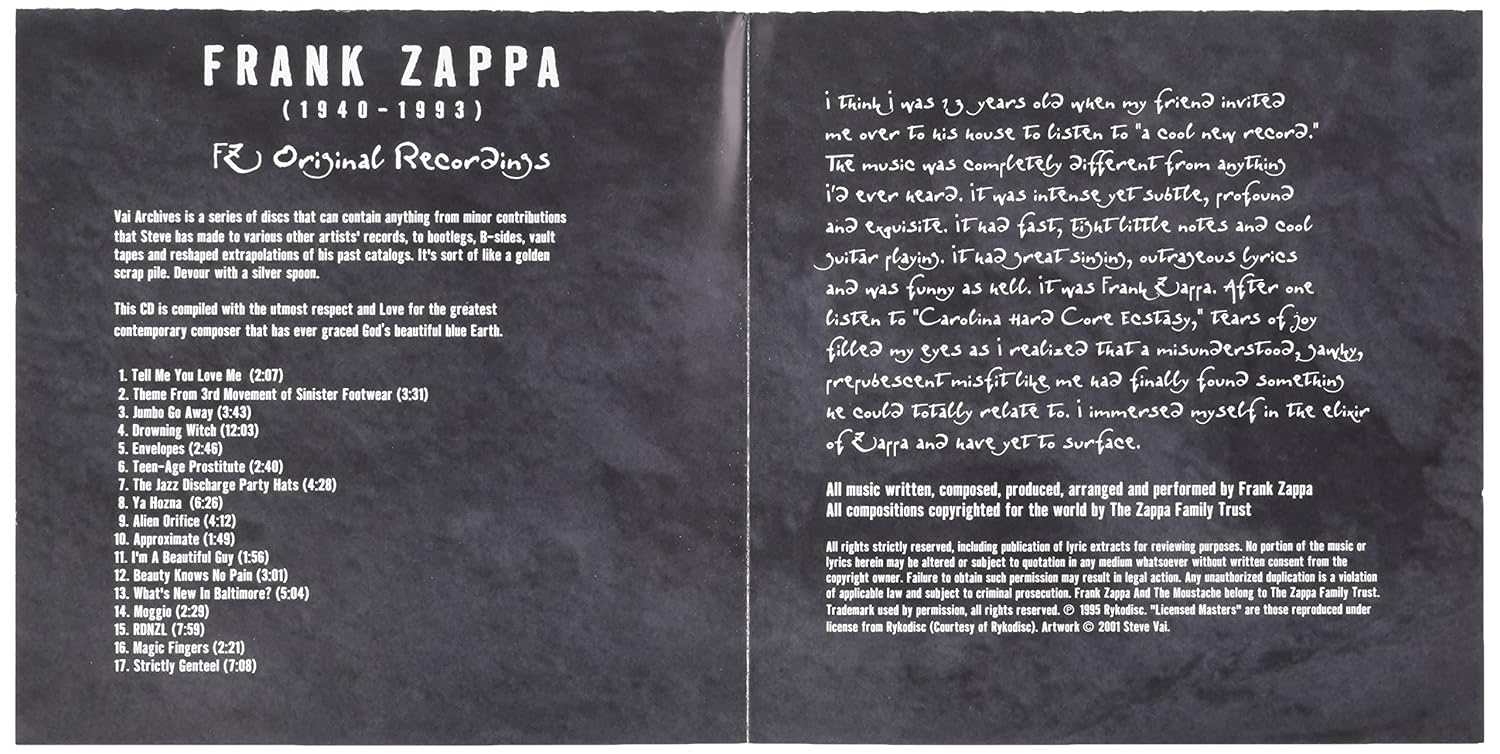 Frank Zappa - FZ Original Recordings: Steve Vai Archives Vol. 2 (CD)