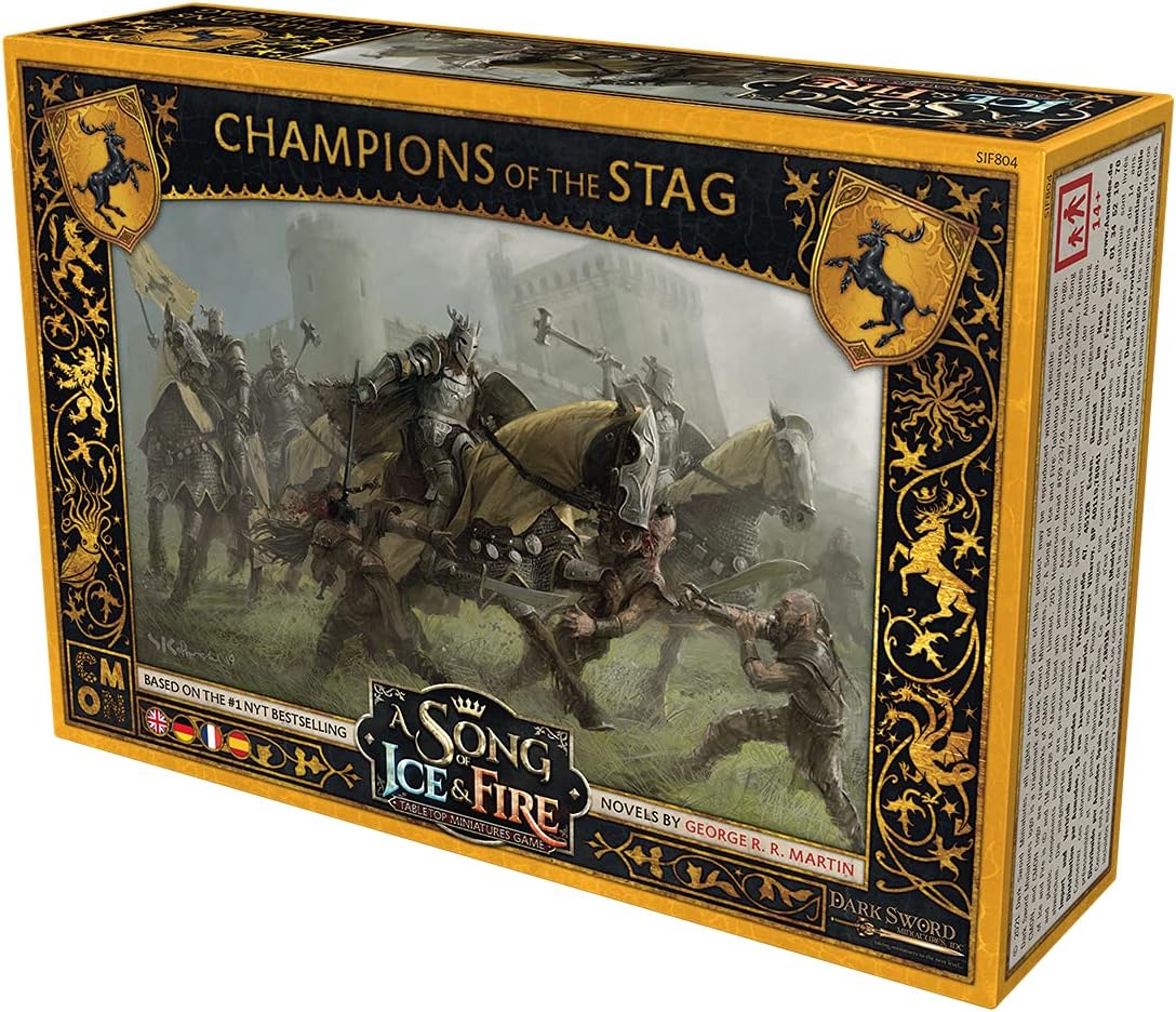 CMON, A Song of Ice & Fire – Streiter des Hirsches, Erweiterung, Tabletop, 2 Spieler, Ab 14+ Jahren, 45+ Minuten, Deutsch, Mehrsprachig, Mehrfarbig, Bunt, 6. Baratheon Erweiterung