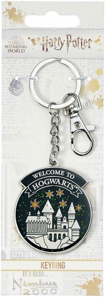 Harry Potter Hogwarts Castle Keyring (One Size) (Silver/Black/White