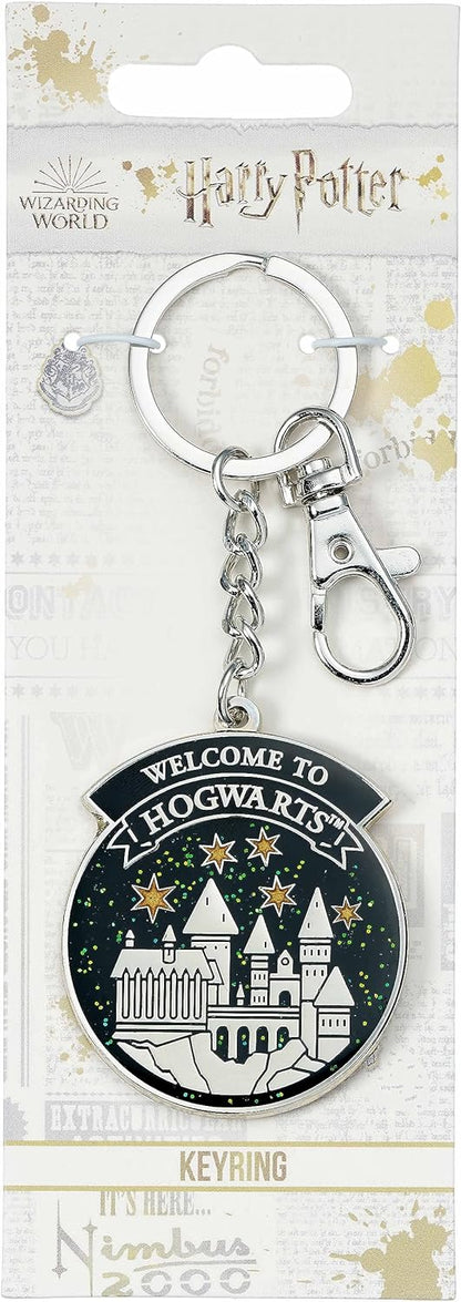 Harry Potter Hogwarts Castle Keyring (One Size) (Silver/Black/White