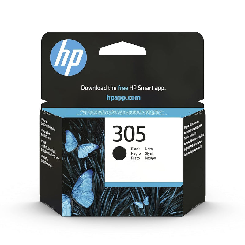 HP 305 3YM61AE, Negro, Cartucho Original de Tinta, Compatible con impresoras de inyección de Tinta HP DeskJet Serie 2700, 4100, Envy Serie 6020, 6030, 6420, 6430