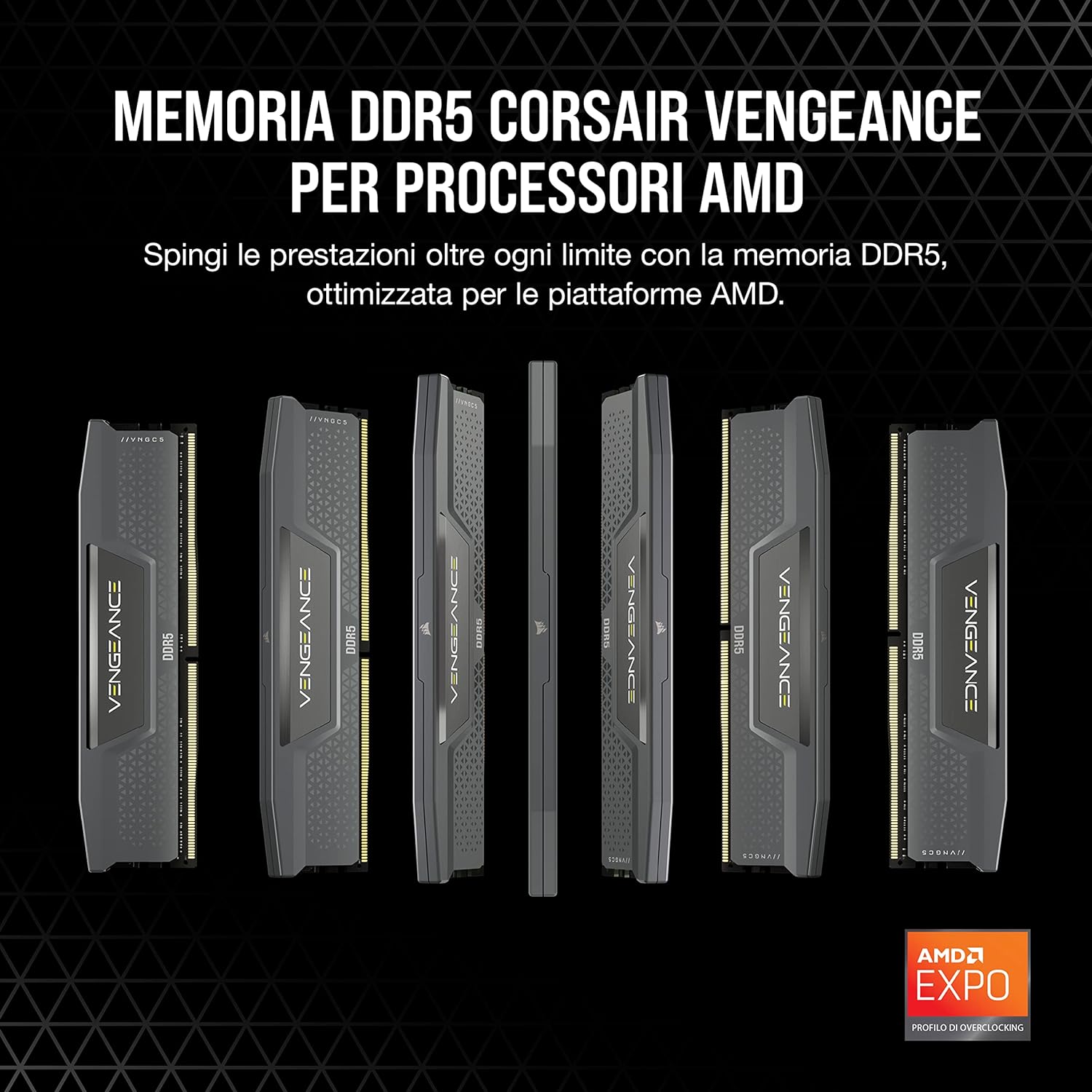 CORSAIR VENGEANCE DDR5 RAM 64GB (2x32GB) 5600MHz CL40 AMD EXPO iCUE Compatible Computer Memory - Grey (CMK64GX5M2B5600Z40)