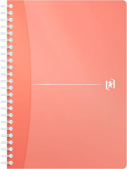 Oxford My Colours Set of 5 Spiral Bound Polypropylene Notebooks A5 Petits Carreaux Assorted Colours