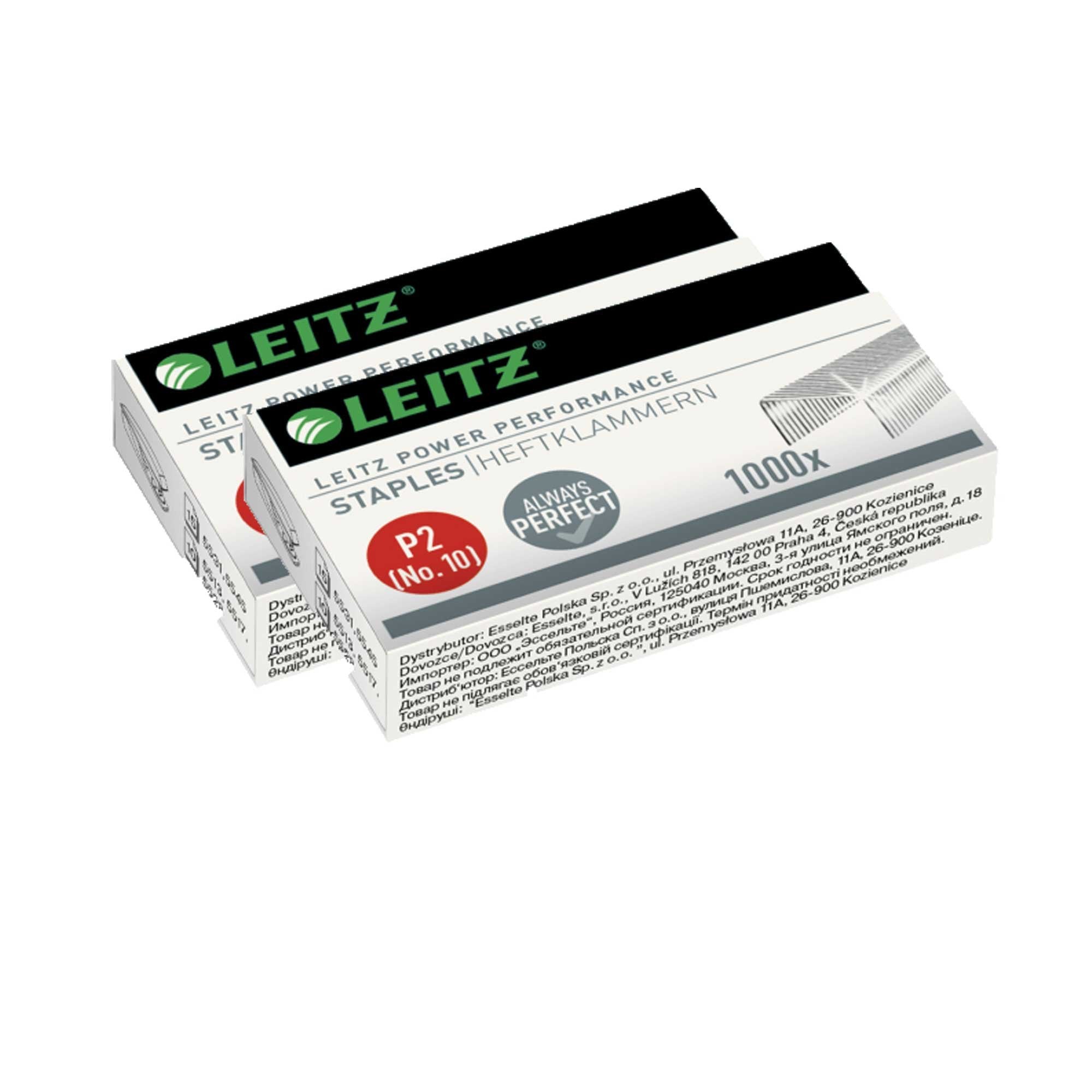 Leitz – Set di 3 scatole di 1000 punti metallici n. 10 (10/4