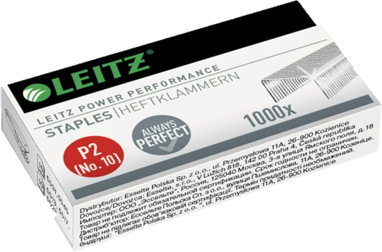 Leitz – Set di 3 scatole di 1000 punti metallici n. 10 (10/4