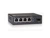 Level One GEU-0521 Desktop Switch with 4 Gigabit Ethernet Ports and 1 Gigabit SFP Slot