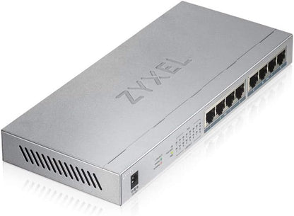 Zyxel Switch Gigabit Unmanaged Zyxel a 8 porte 8 x PoE+ con budget di 60 W, Garanzia a Vita