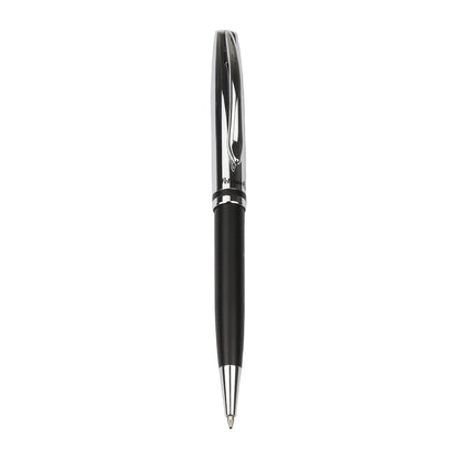 Pelikan - Jazz - Penna a Sfera - Metallo e Nero- Con Fermaglio Elastico e Meccanismo Rotante