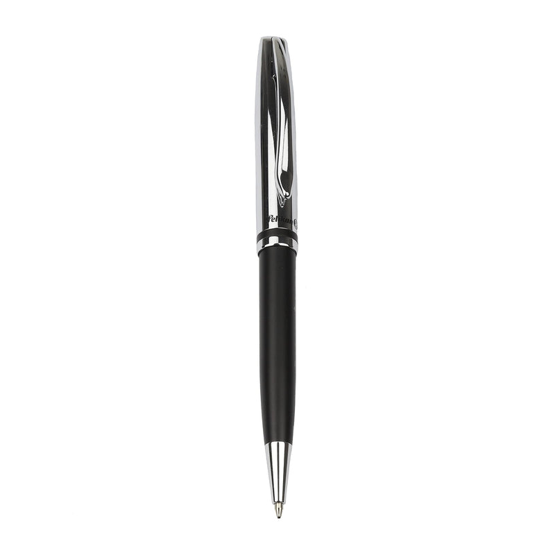 Pelikan - Jazz - Penna a Sfera - Metallo e Nero- Con Fermaglio Elastico e Meccanismo Rotante