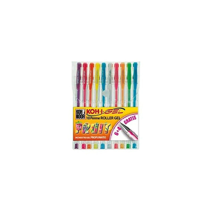 Koh-I-Noor NAGP10F Penna Gel Capped Gel Pen Blu, Verde, Arancione, Rosa, Rosso, Viola, Bianco, Giallo 10 Pezzo(i