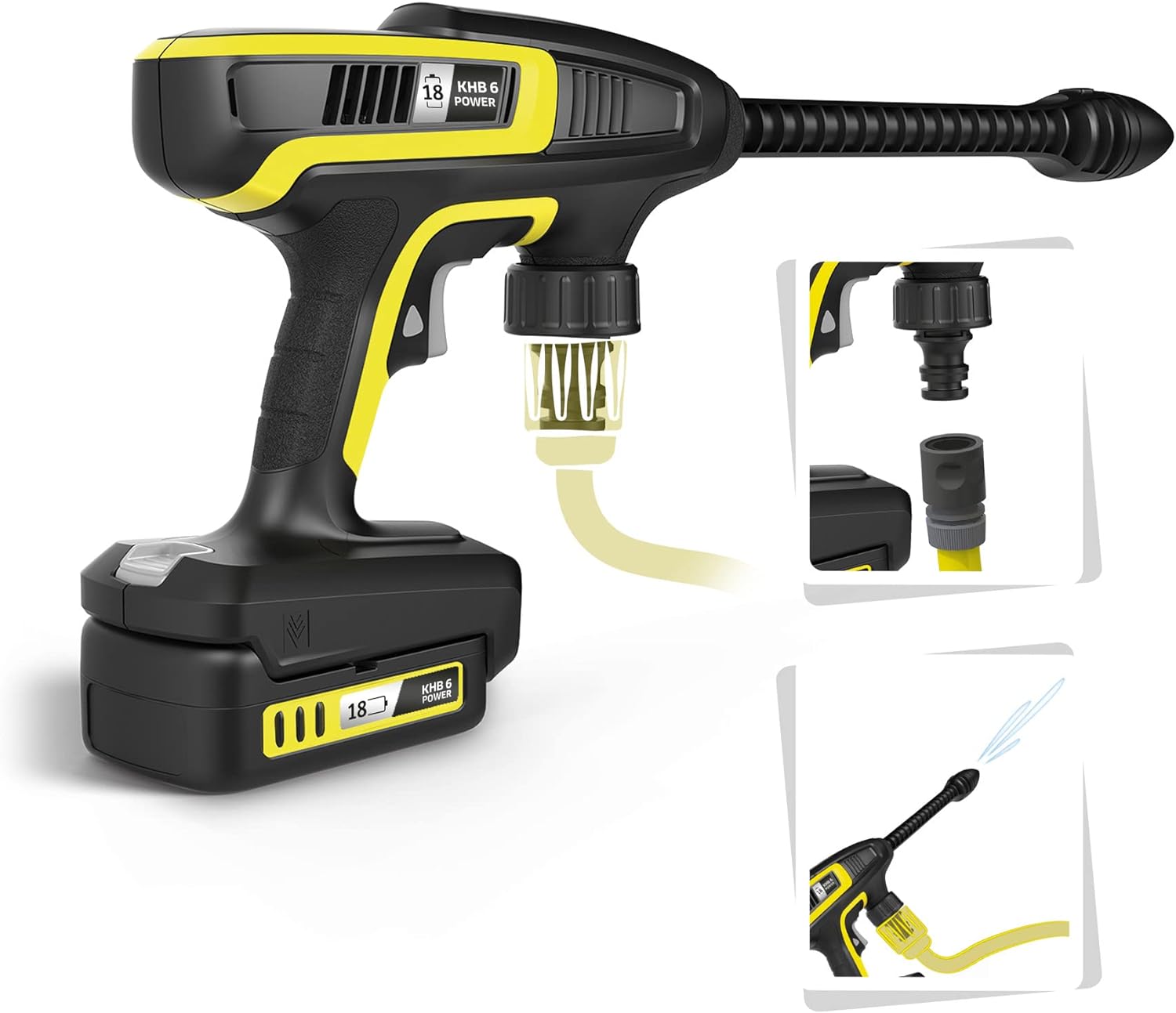Smoby Karcher Cleaning Gun KHB6 - Children's Roleplay Toy with Hose Connection, From 3+ Years