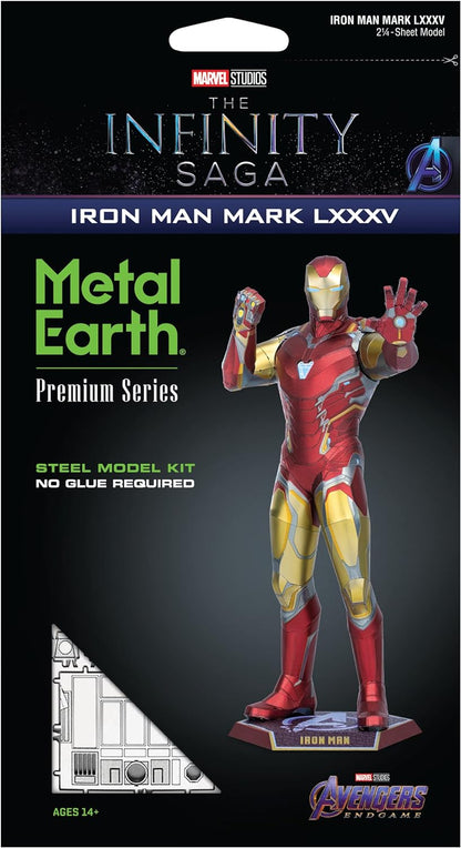 Fascinations ICX222 Metal Earth Metallbausätze - Marvel Avengers Iron Man Mark LXXXV, lasergeschnittener 3D-Konstruktionsbausatz, 3D Metall Puzzle, DIY Modellbausatz, 2.25 Metallplatinen, ab 14 Jahre