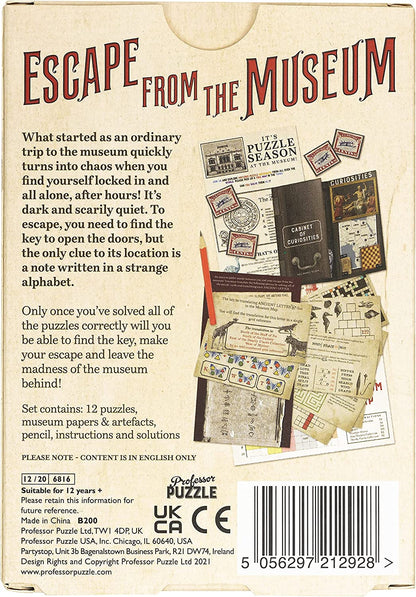 Professor Puzzle | Escape from the Museum | Strategy Game | Ages 12+ | 1+ Players | 45 Minutes Playing Time