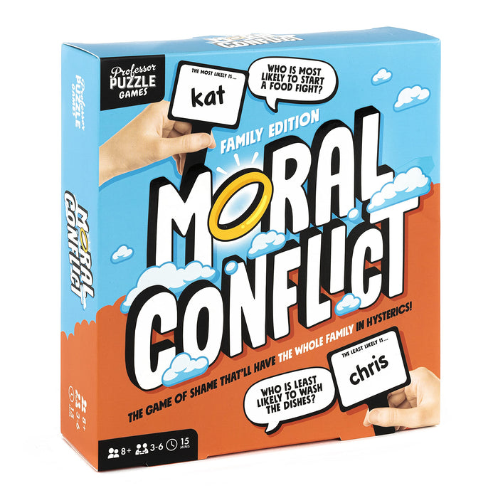 Professor Puzzle Moral Conflict Games - “Most Likely to” Game for The Whole Family - Hilarious Family Game of Shame.