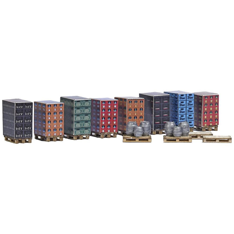 Busch 1814 H0 Pallets with Drinks Crates Kit