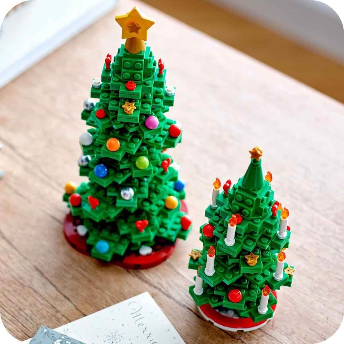 LEGO 40573 2 in 1 Christmas Tree Eye Catching Festive Holiday Display Build 1 Large or 2 Smaller Trees With Star on Top 12+ 784 Pieces