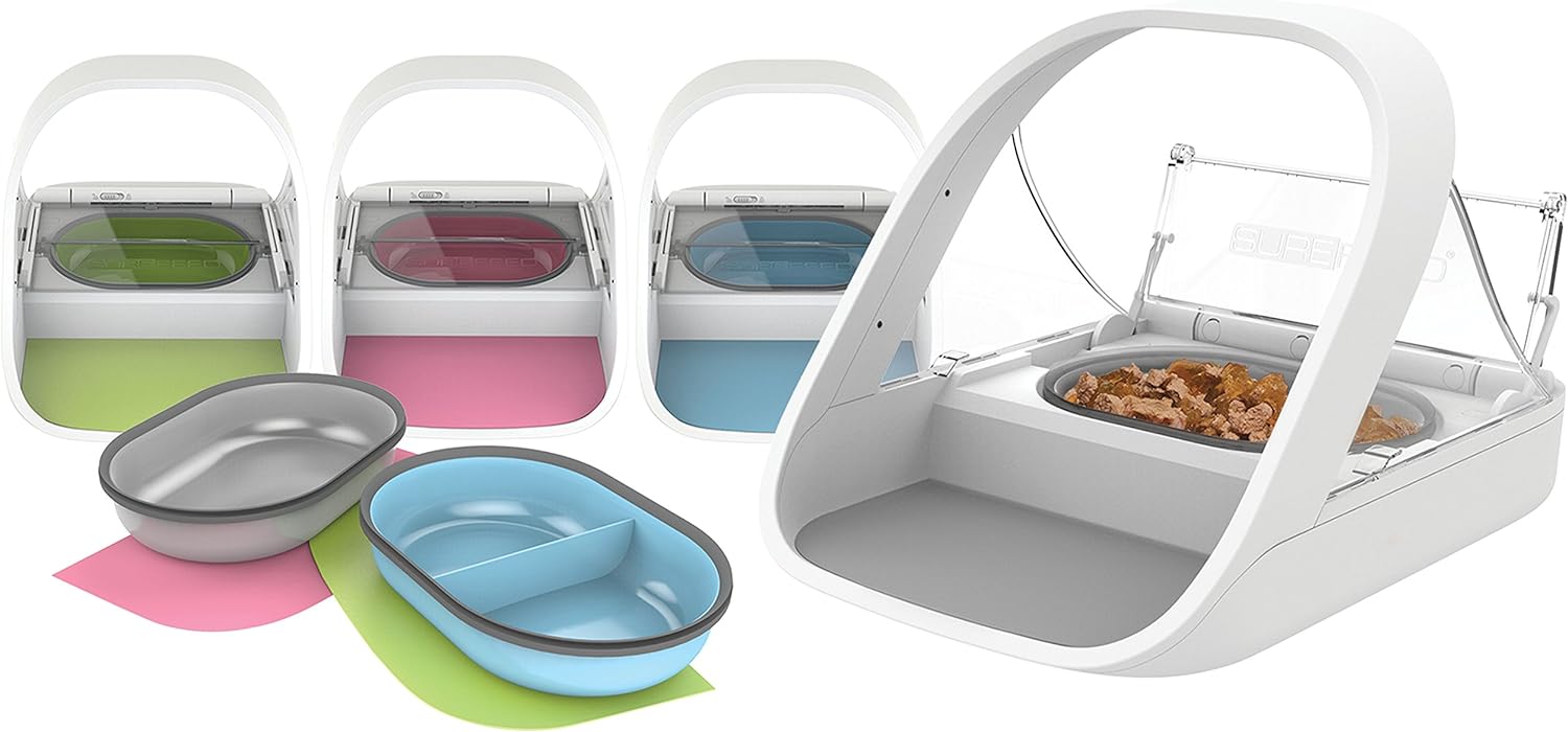 Sure Petcare SureFeed Mat and Bowl Set, Compatible with SureFeed Microchip Pet Feeder with Integrated Sealed Lid, For Wet and Dry Food