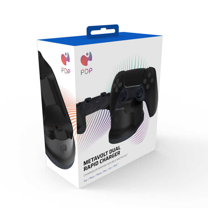 PDP METAVOLT PS5 DUAL CHARGER BLACK For SONY PLAYSTATION PS5 - PS4, Officially Licensed