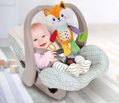 Clementoni- Happy Fox Toddler Plush Toy: Infant Activity Soft Toy, Cuddly and Multi-Coloured Animal Toy, Machine Washable, Perfect for Developing Sensory Skills, Safe and Gentle (0+ Months