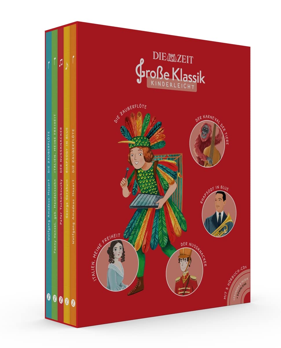 Große Klassik kinderleicht. DIE ZEIT-Edition. (5er-Buchschuber): 5 illustrierte Bücher plus Hörbuch-CDs mit Musik, im Schuber