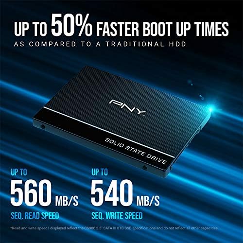 PNY CS900 Internal SSD SATA III, 2.5 Inch, 500GB, Read speed up to 550MB/s