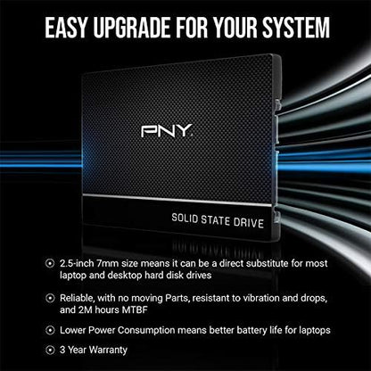 PNY CS900 Internal SSD SATA III, 2.5 Inch, 500GB, Read speed up to 550MB/s
