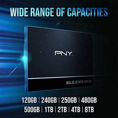 PNY CS900 Internal SSD SATA III, 2.5 Inch, 500GB, Read speed up to 550MB/s