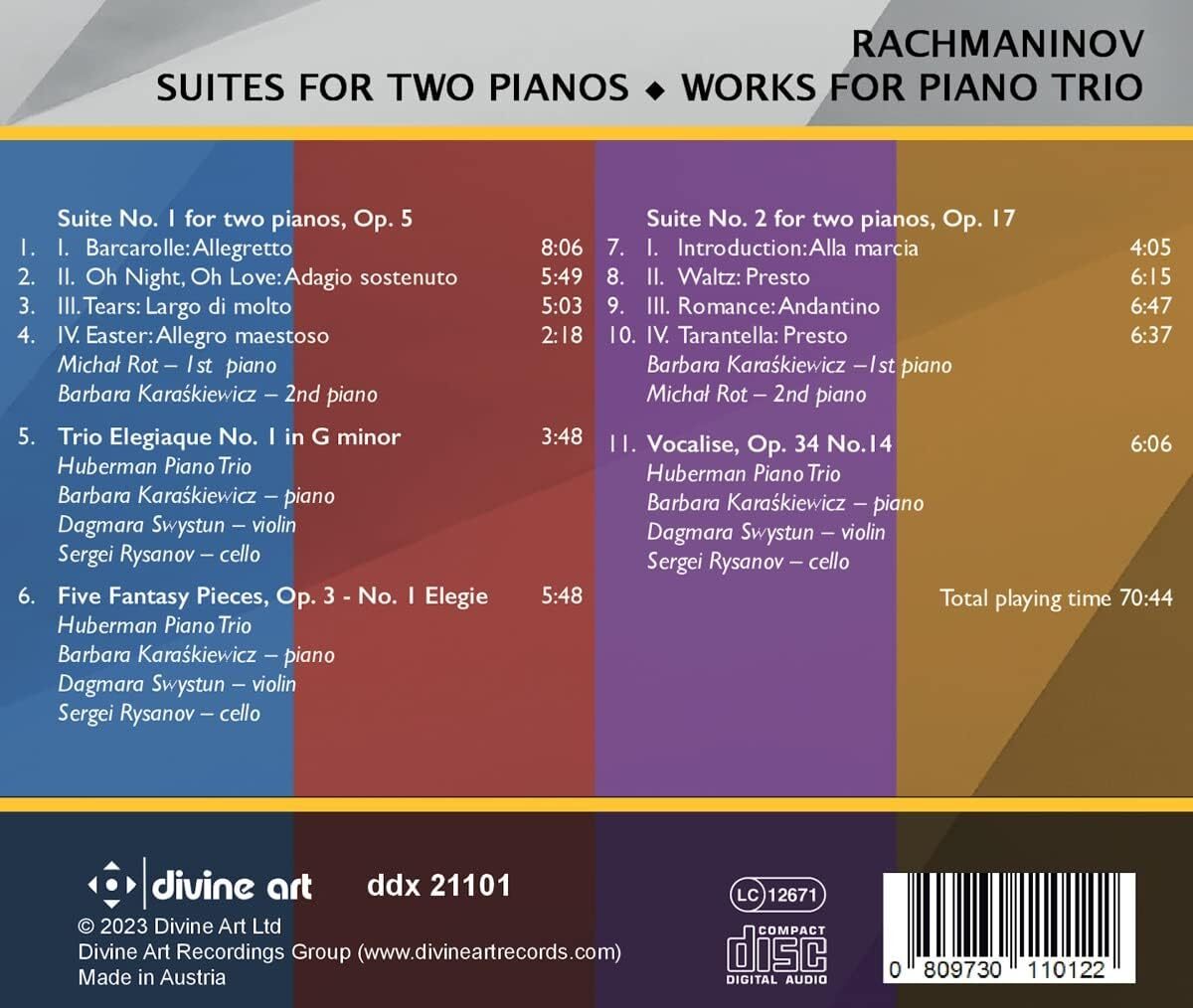 Rachmaninov: Suites for Two Pianos/Works for Piano Trio