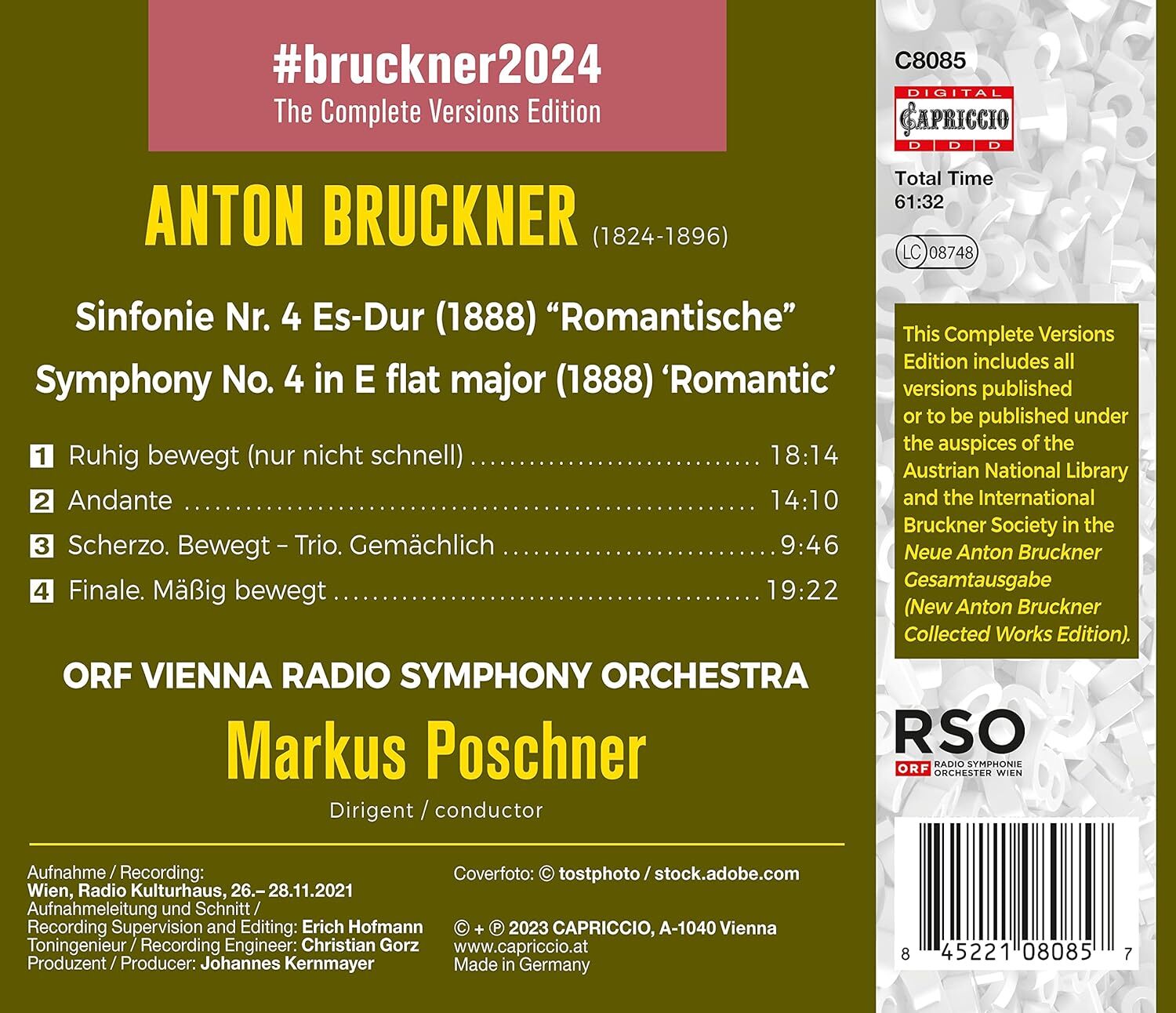 Bruckner: Symphony #4: 1888 Version