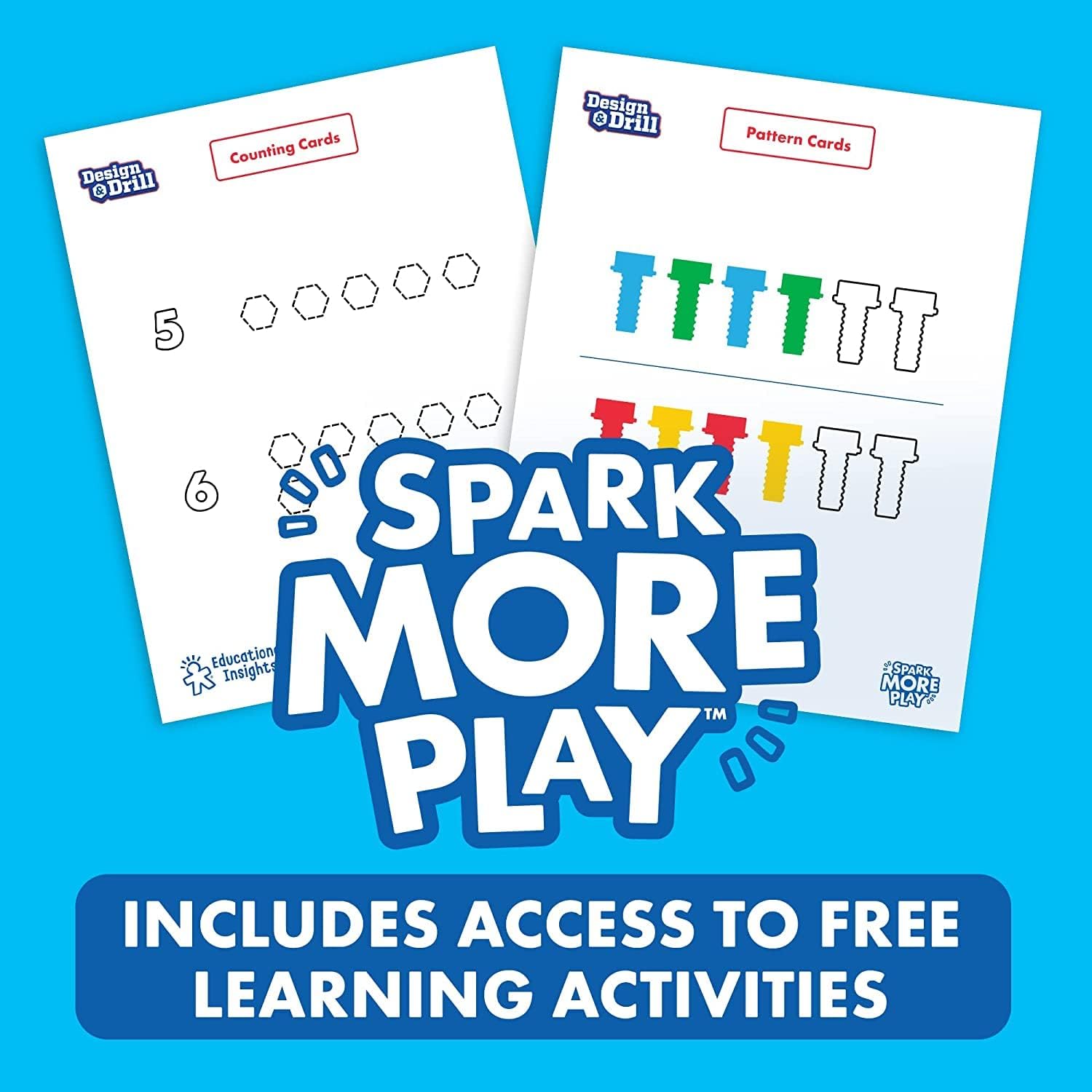 Learning Resources Taller de Engranajes de Design & Drill, 55 Piezas con taladradora eléctrica de Juguete, Juguete de Stem, niños y niñas de 3+ años