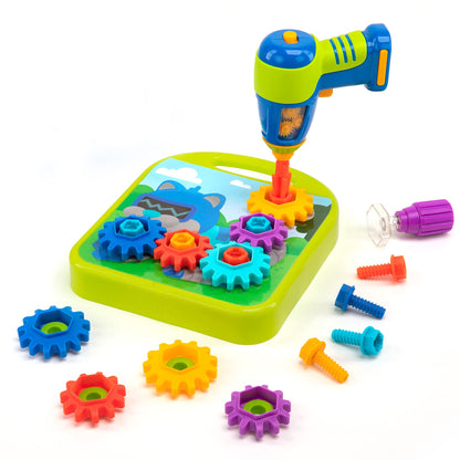 Learning Resources Taller de Engranajes de Design & Drill, 55 Piezas con taladradora eléctrica de Juguete, Juguete de Stem, niños y niñas de 3+ años