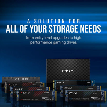 PNY CS1030 250GB M.2 NVMe PCIe Gen3 x4, 2500MB/s Read Speed, 1100MB/s Write Speed Internal Solid State Drive (SSD)