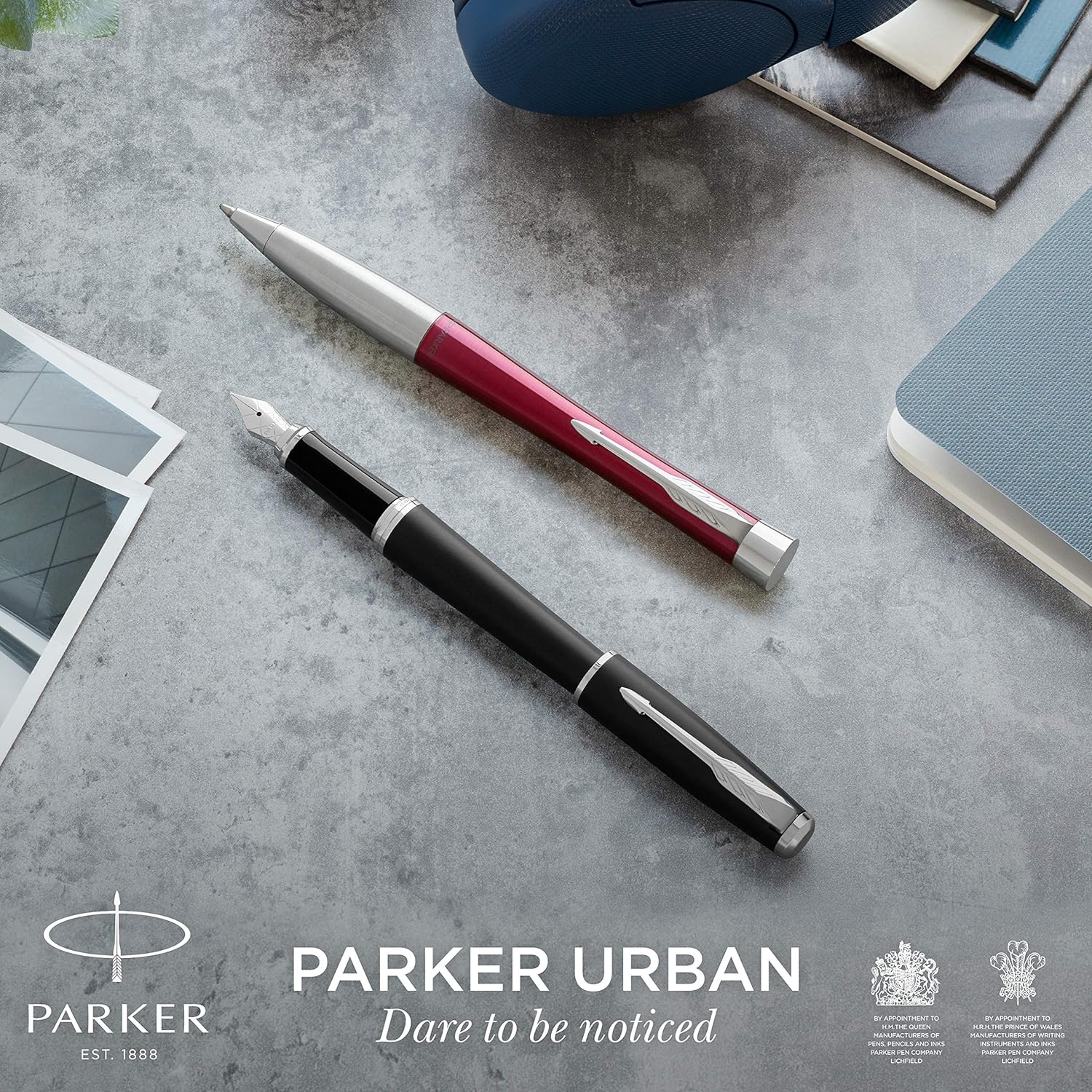 Parker Urban Twist Ballpoint Pen | Metro Metallic with Chrome Trim | Medium Point Blue Ink Refill | Gift Box