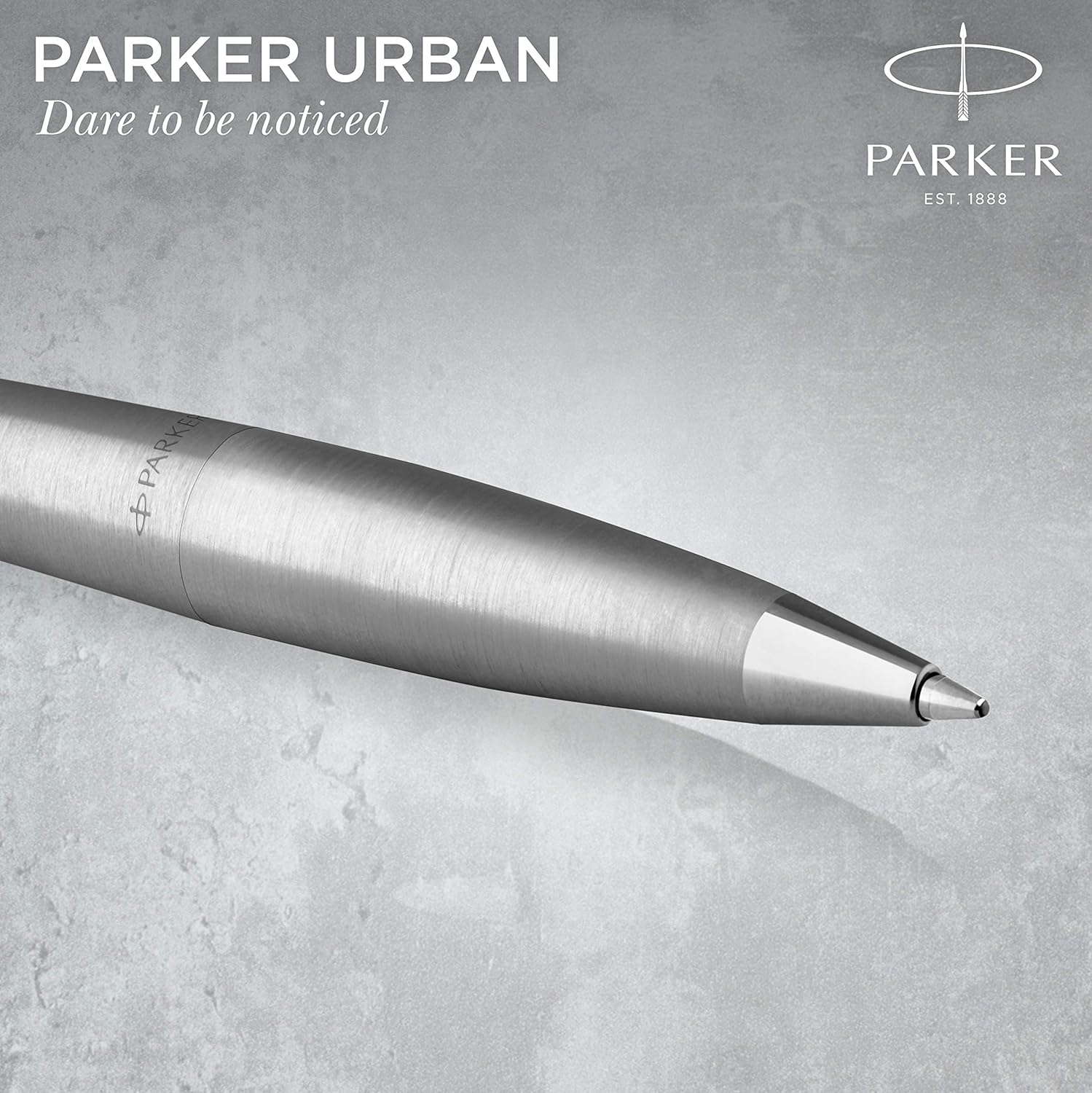 Parker Urban Twist Ballpoint Pen | Metro Metallic with Chrome Trim | Medium Point Blue Ink Refill | Gift Box