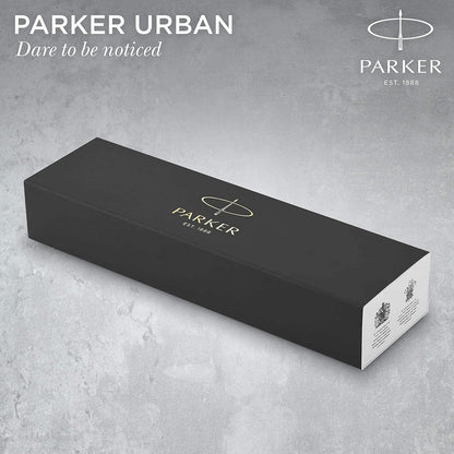 Parker Urban Twist Ballpoint Pen | Metro Metallic with Chrome Trim | Medium Point Blue Ink Refill | Gift Box