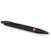 Parker IM Vibrant Rings Ballpoint Pen | Satin Black Lacquer with Flame Orange Accents | Medium Point with Blue Ink Refill | Gift Box Vibrant Rings Collection FLAME ORANGE Ball Point Pen