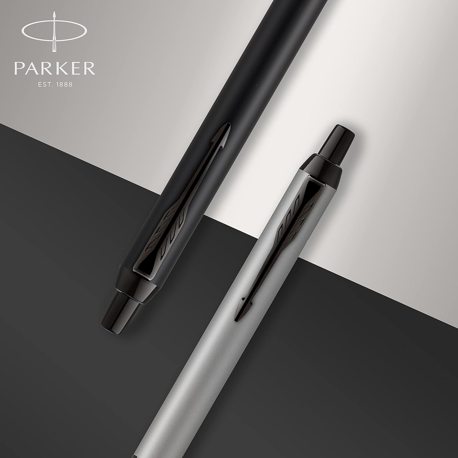Parker IM Ballpoint Pen | Black Lacquer with Gold Trim | Medium Point Blue Ink | Gift Box