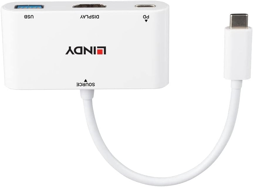 LINDY USB 3.1 Type C to HDMI Converter with USB Type A Port and Power Delivery