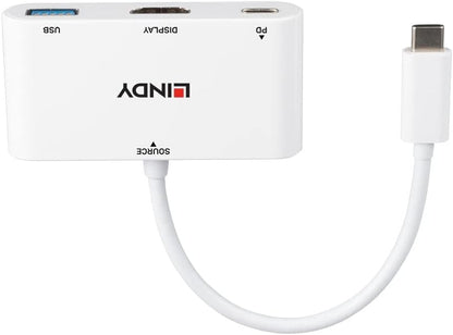 LINDY USB 3.1 Type C to HDMI Converter with USB Type A Port and Power Delivery