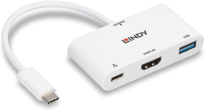 LINDY USB 3.1 Type C to HDMI Converter with USB Type A Port and Power Delivery