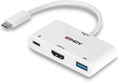LINDY USB 3.1 Type C to HDMI Converter with USB Type A Port and Power Delivery