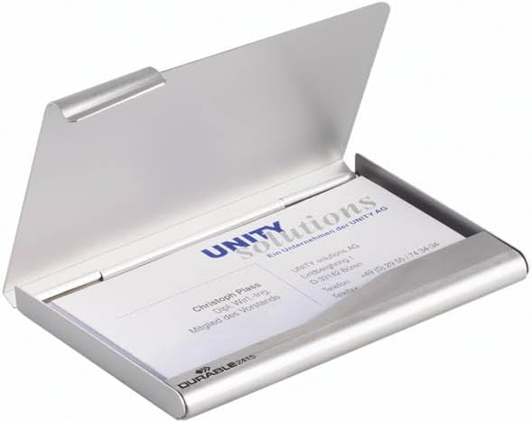 Durable 2415/23 Aluminium Business Card Box/Holder/Case - Silver