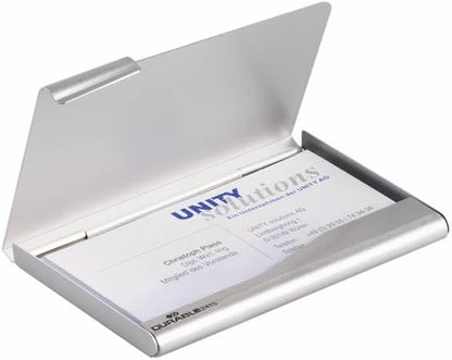 Durable 2415/23 Aluminium Business Card Box/Holder/Case - Silver