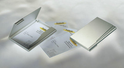 Durable 2415/23 Aluminium Business Card Box/Holder/Case - Silver