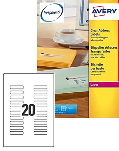 Avery J8 Mini Labels 55 x 12.7 Transparent