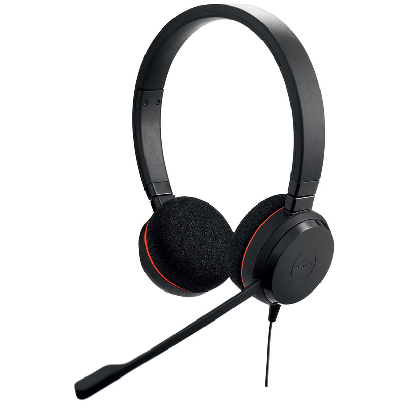 Jabra Evolve 20 Microsoft Teams Certified USB-C Stereo Corded Headset With Call Control Unit - Compact Mini USB (Black