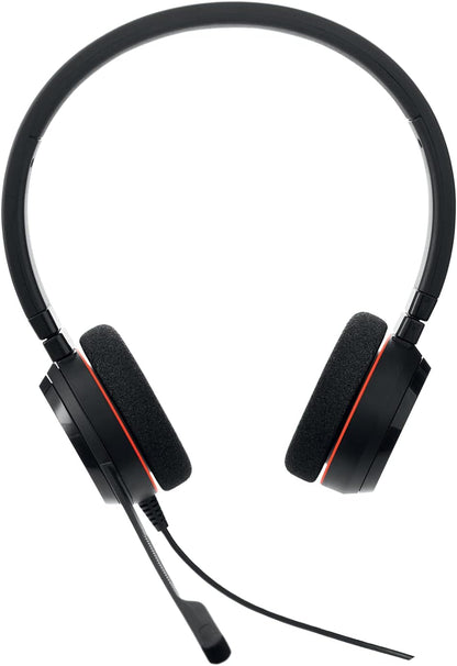 Jabra Evolve 20 Microsoft Teams Certified USB-C Stereo Corded Headset With Call Control Unit - Compact Mini USB (Black